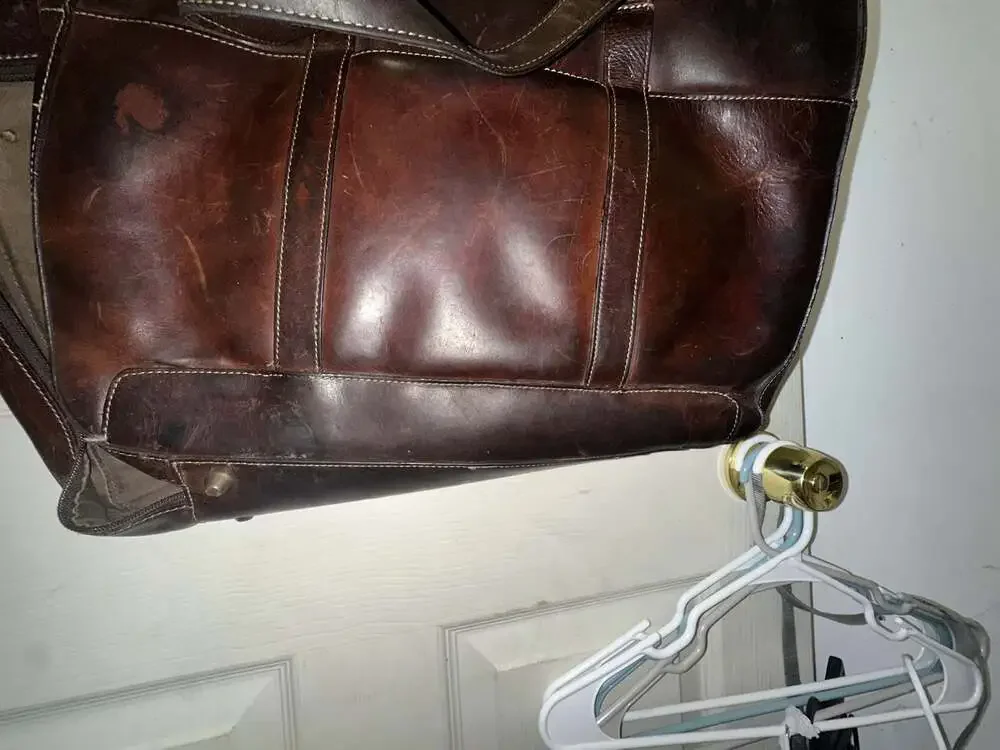 Wilsons Leather Pelle Studio Brown Leather Briefcase Messenger Bag